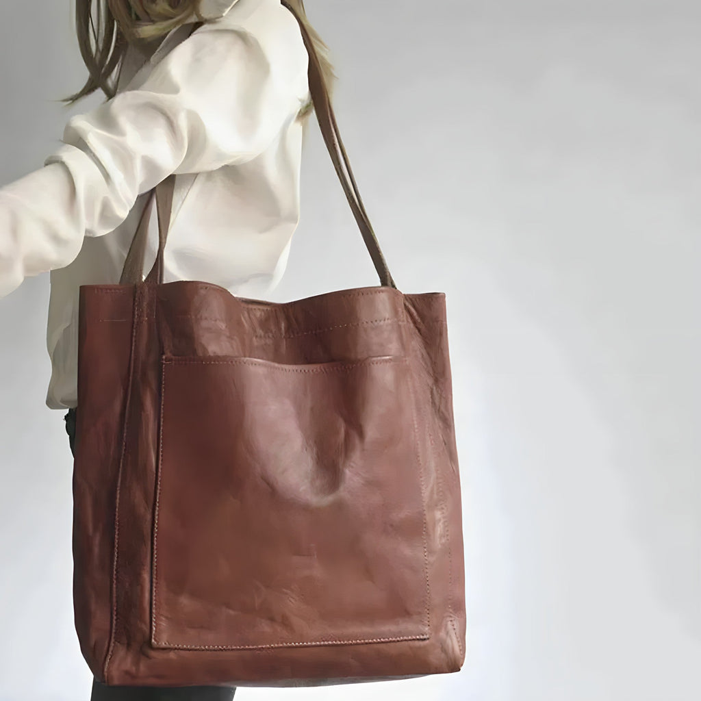 NOUVEAU RICHE Ledertasche Damen Echtleder Elegant Großer Innenraum