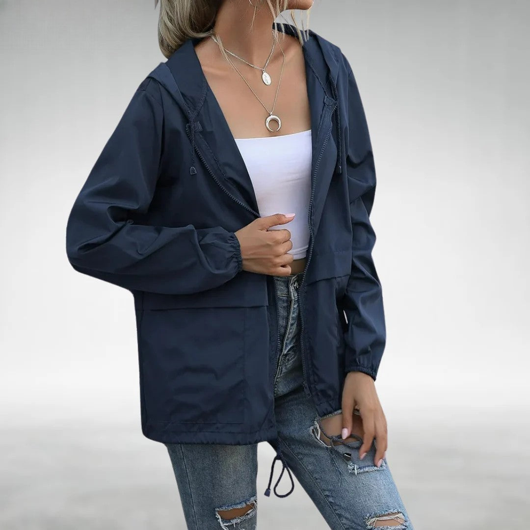 NOUVEAU RICHE Damen Leichte Übergangsjacke Mit Kapuze Schutz Und Bewegungsfreiheit