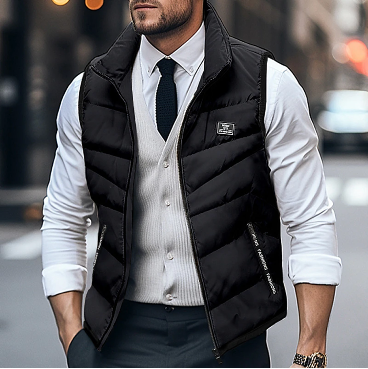 NOUVEAU RICHE Leichter Unisex Bodywarmer aus Atmungsaktivem Polyester – Ideal für Outdoor-Aktivitäten Schwarz
