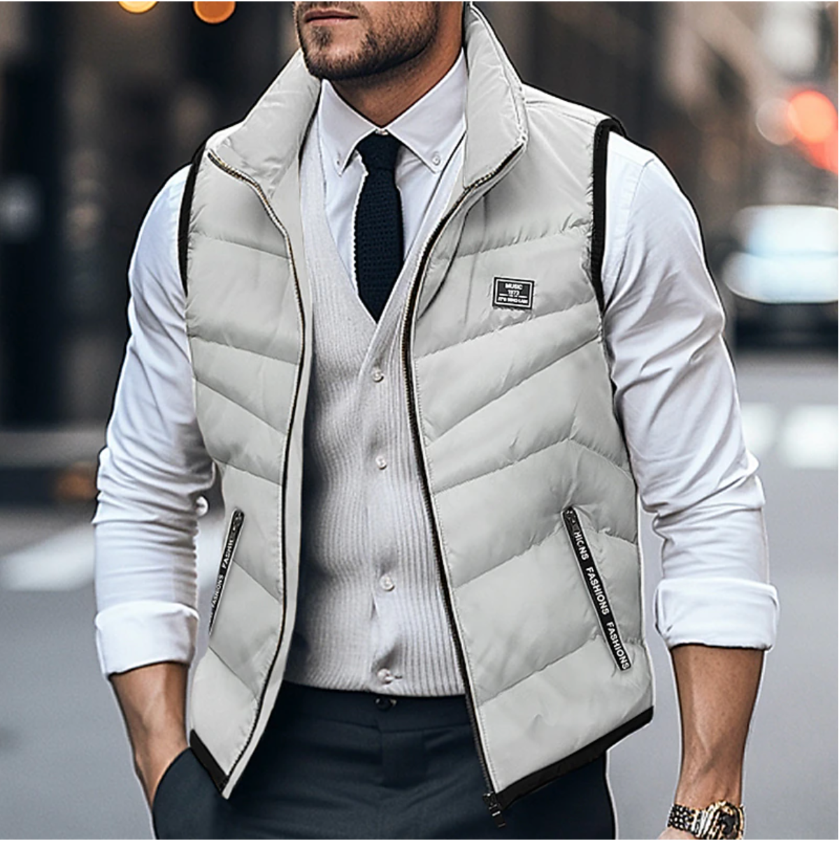 NOUVEAU RICHE Leichter Unisex Bodywarmer aus Atmungsaktivem Polyester – Ideal für Outdoor-Aktivitäten Grau