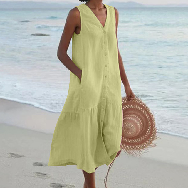 NOUVEAU RICHE Leichtes Sommerkleid Mit Atmungsaktiver Passform Und Stil Grün