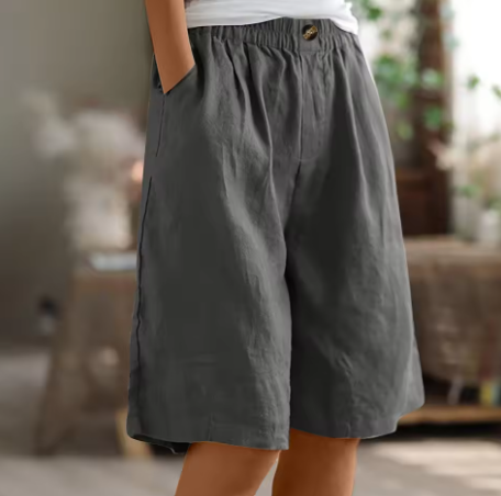 NOUVEAU RICHE Chloé | Atmungsaktiv Und Bequeme Oversize Sommer Shorts Grau