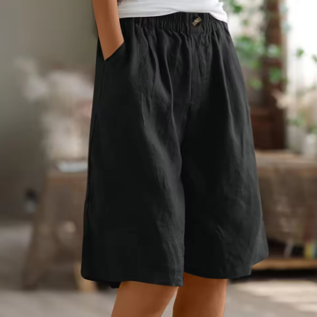 NOUVEAU RICHE Chloé | Atmungsaktiv Und Bequeme Oversize Sommer Shorts Schwarz
