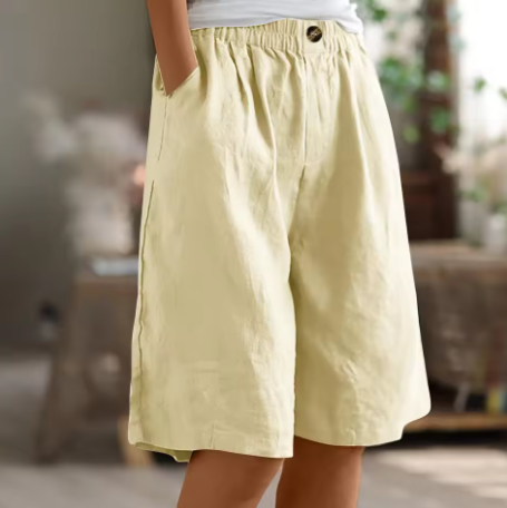 NOUVEAU RICHE Chloé | Atmungsaktiv Und Bequeme Oversize Sommer Shorts Beige