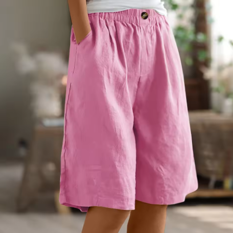 NOUVEAU RICHE Chloé | Atmungsaktiv Und Bequeme Oversize Sommer Shorts Rosa