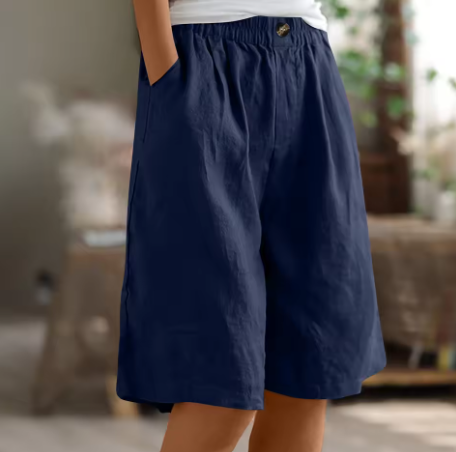 NOUVEAU RICHE Chloé | Atmungsaktiv Und Bequeme Oversize Sommer Shorts Marineblau