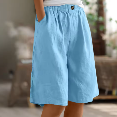 NOUVEAU RICHE Chloé | Atmungsaktiv Und Bequeme Oversize Sommer Shorts Hellblau