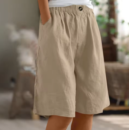 NOUVEAU RICHE Chloé | Atmungsaktiv Und Bequeme Oversize Sommer Shorts Khaki