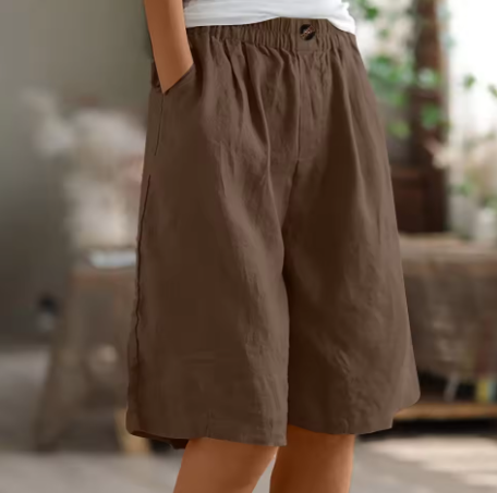 NOUVEAU RICHE Chloé | Atmungsaktiv Und Bequeme Oversize Sommer Shorts Braun