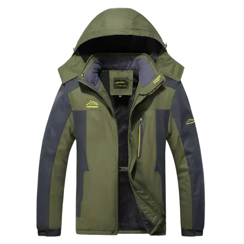 NOUVEAU RICHE Herren Outdoor Winterjacke Mit Thermofutter Wasserdicht Grün