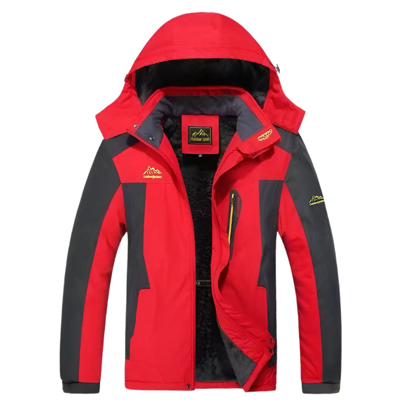 NOUVEAU RICHE Herren Outdoor Winterjacke Mit Thermofutter Wasserdicht Rot