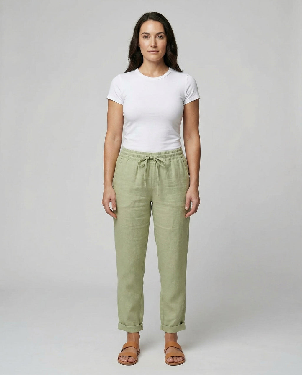 NOUVEAU RICHE Passion | Luftige und elegante Damen Leinenhose Grün