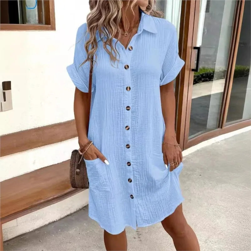 NOUVEAU RICHE Amore | Trendiges Damenkleid für den Sommer Blau