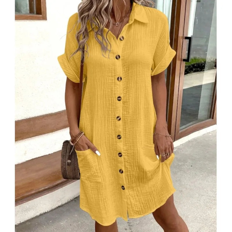 NOUVEAU RICHE Amore | Trendiges Damenkleid für den Sommer Gelb