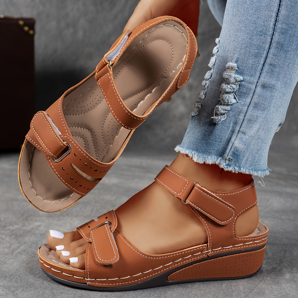 NOUVEAU RICHE Chāme | Elegante Damen Sandalen für Komfort und Stil Braun