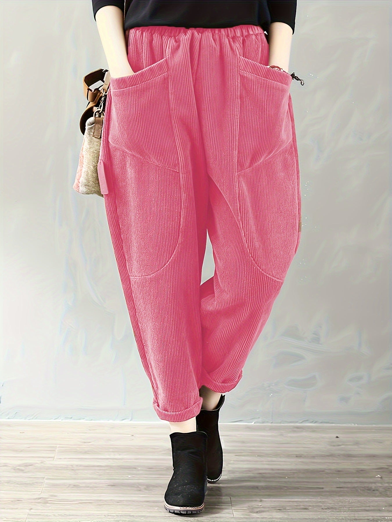 Lockere Passform Damen Cordhose | Mit Taschen 0