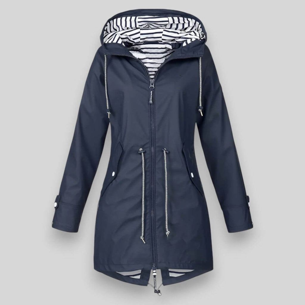 Damaris | Damen Jacke mit Kordelzug - Übergangsjacke Tailliert mit Tunnelzug & Kapuze