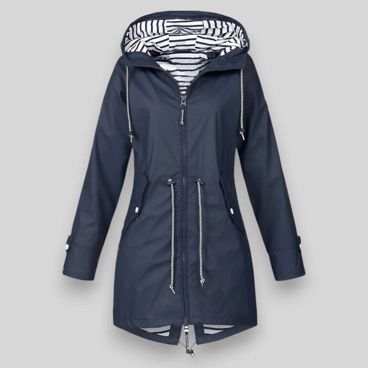 Damaris | Damen Jacke mit Kordelzug - Übergangsjacke Tailliert mit Tunnelzug & Kapuze