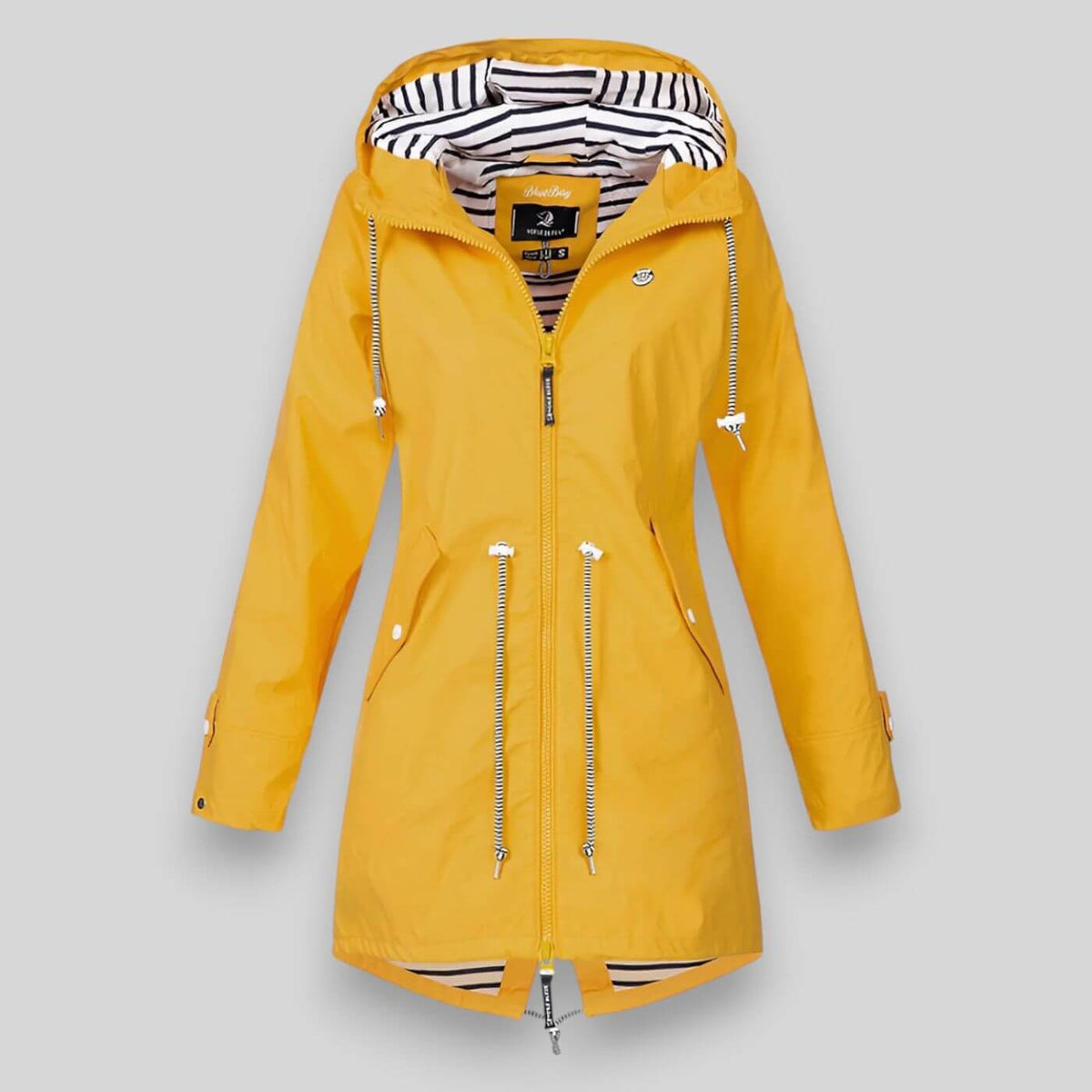 Damaris | Damen Jacke mit Kordelzug - Übergangsjacke Tailliert mit Tunnelzug & Kapuze