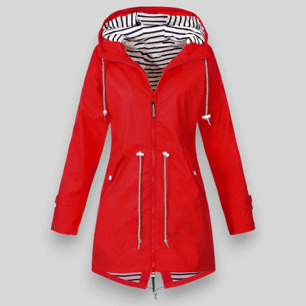 Damaris | Damen Jacke mit Kordelzug - Übergangsjacke Tailliert mit Tunnelzug & Kapuze