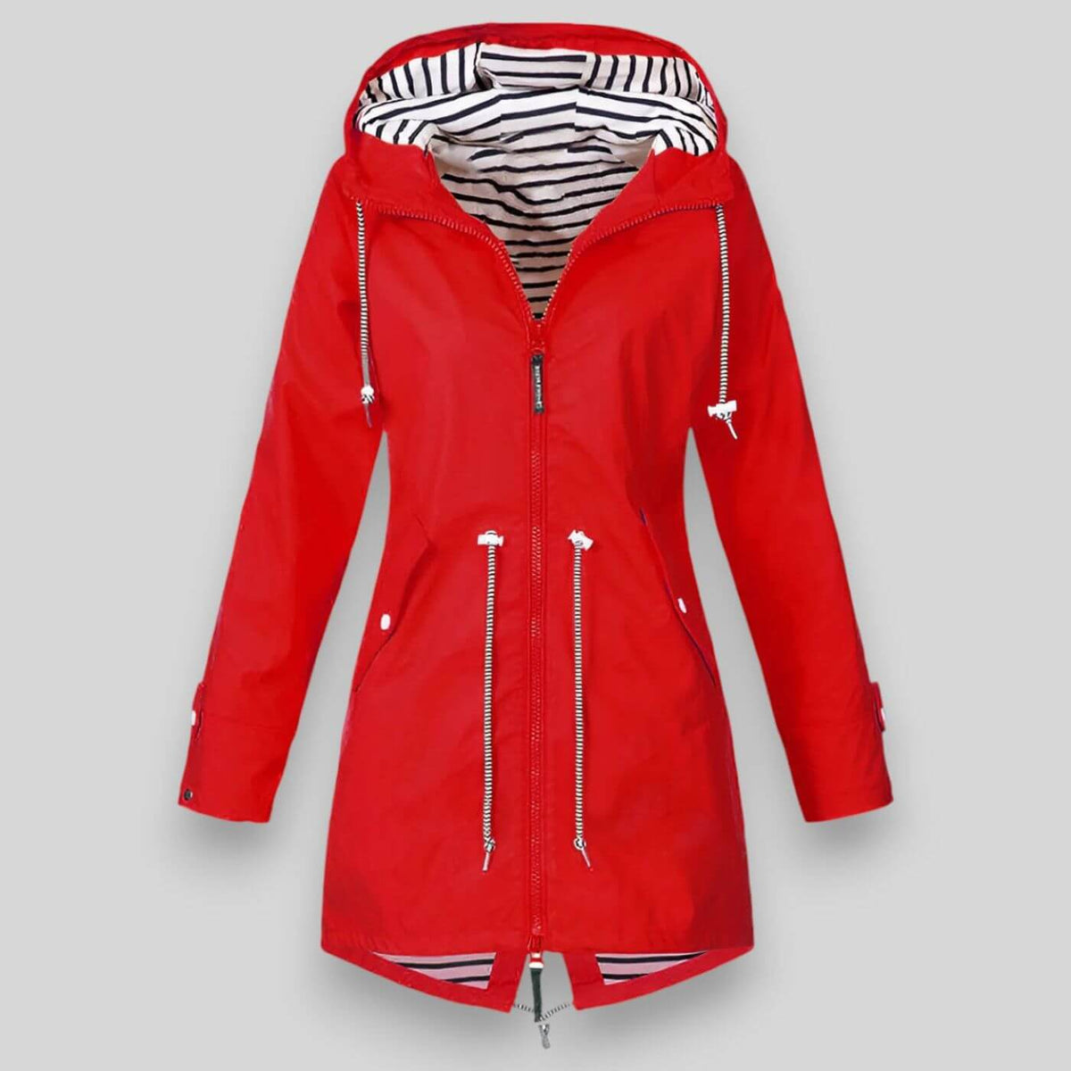 Damaris | Damen Jacke mit Kordelzug - Übergangsjacke Tailliert mit Tunnelzug & Kapuze