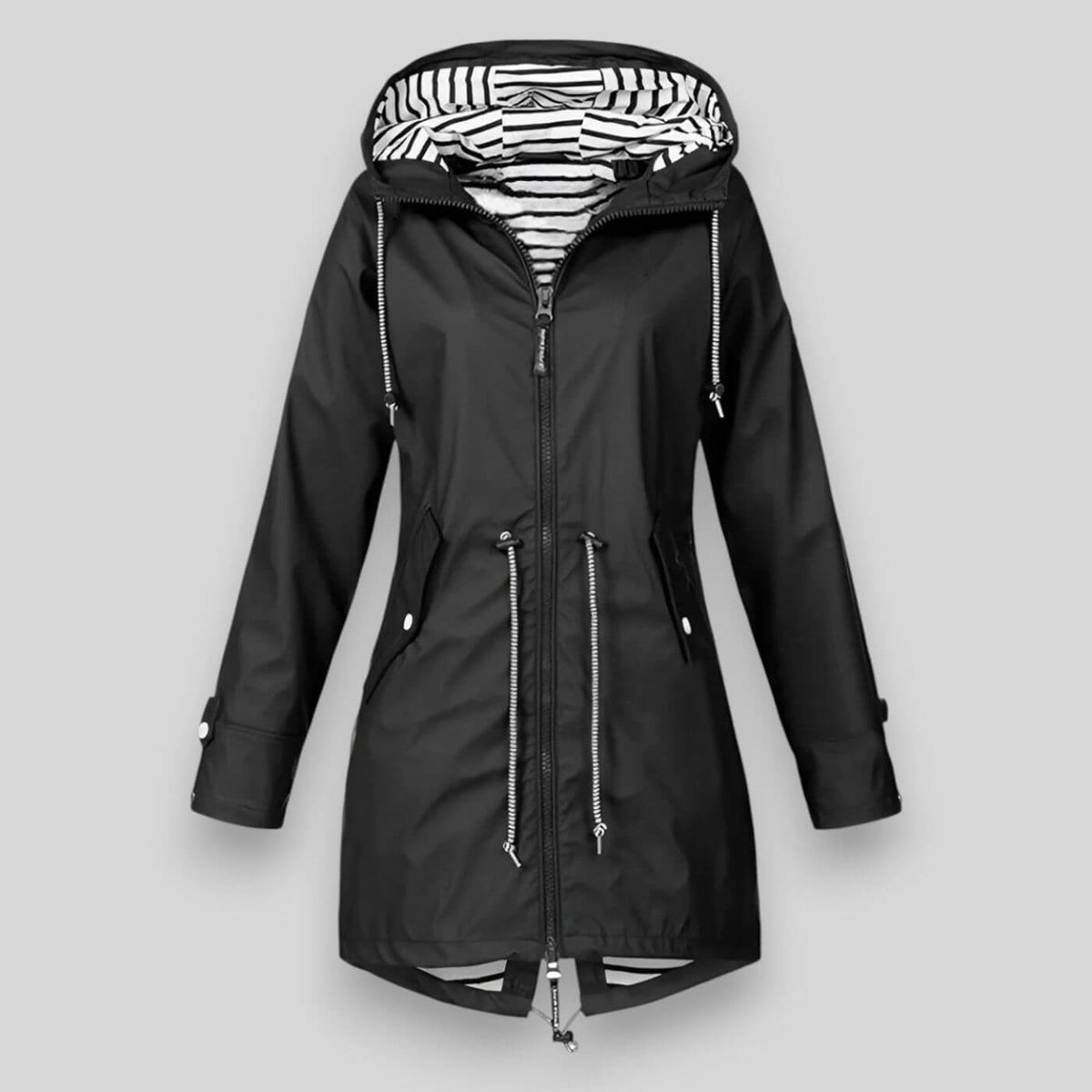 Damaris | Damen Jacke mit Kordelzug - Übergangsjacke Tailliert mit Tunnelzug & Kapuze