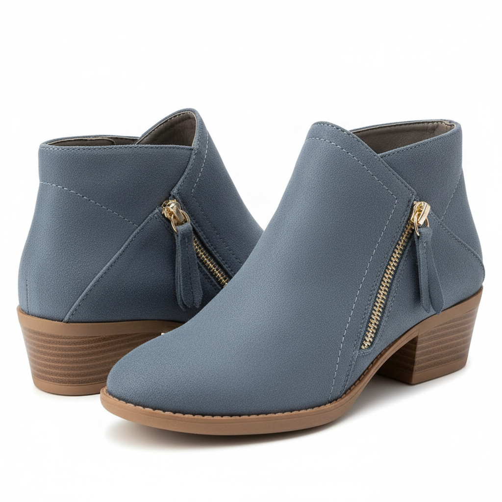 NOUVEAU RICHE Damen Lederstiefel – Fußgewölbestütze & Komfort-Sohle