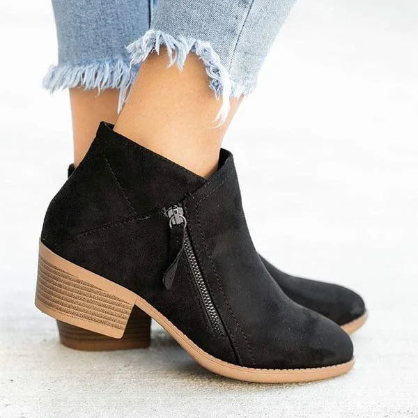 NOUVEAU RICHE Damen Lederstiefel – Fußgewölbestütze & Komfort-Sohle Schwarz