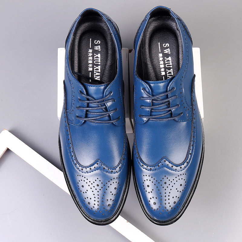 NOUVEAU RICHE Handgefertigte PU leder Abendschuhe Komfortabel Stilvoll blau