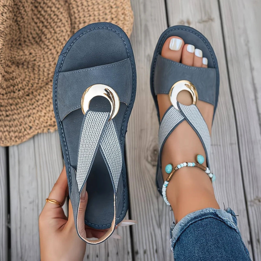 NOUVEAU RICHE Dolce | Bequeme und stilvolle Damensandale Blau