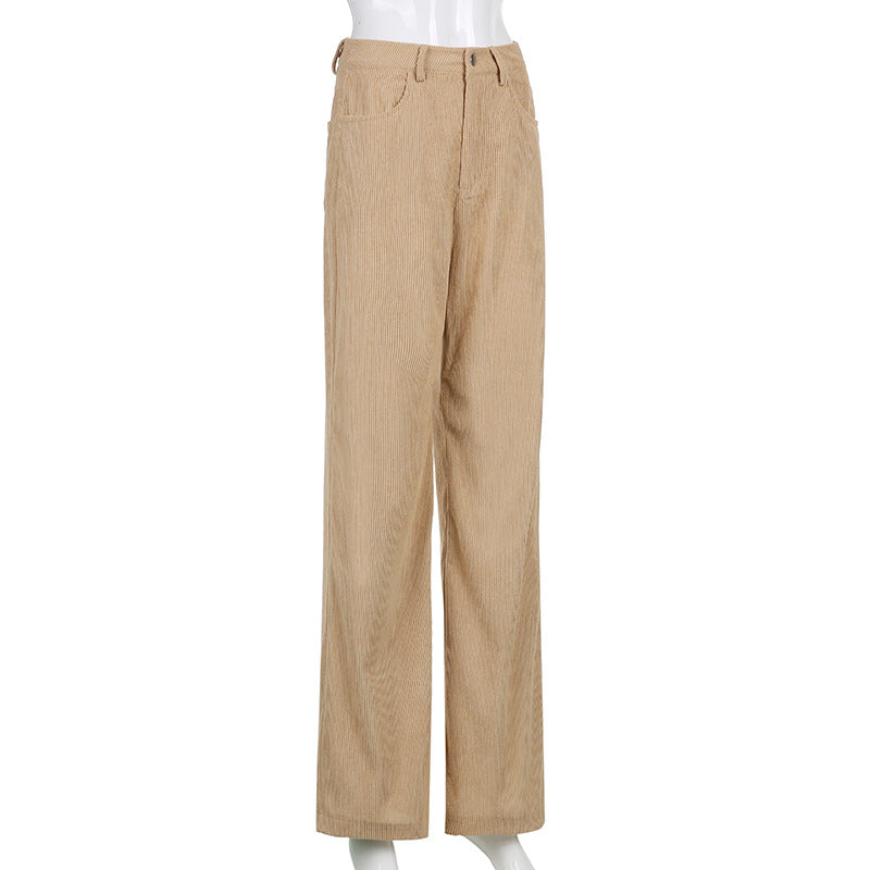 NOUVEAU RICHE Cordhose Mit Weitem Bein Damen Hohe Taille Komfort
