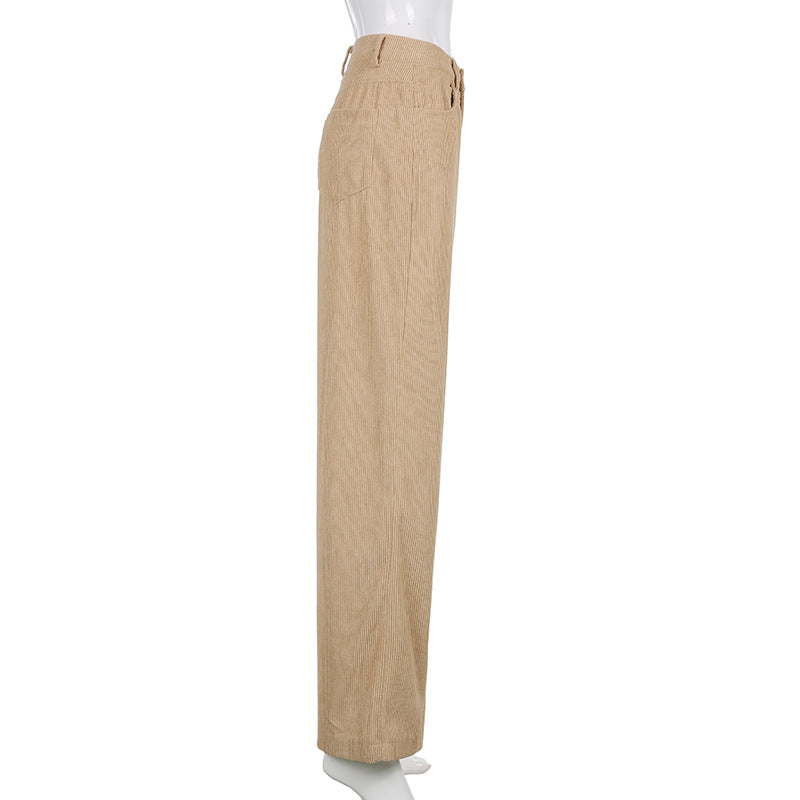 NOUVEAU RICHE Cordhose Mit Weitem Bein Damen Hohe Taille Komfort