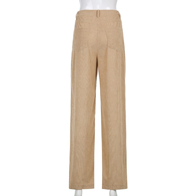 NOUVEAU RICHE Cordhose Mit Weitem Bein Damen Hohe Taille Komfort