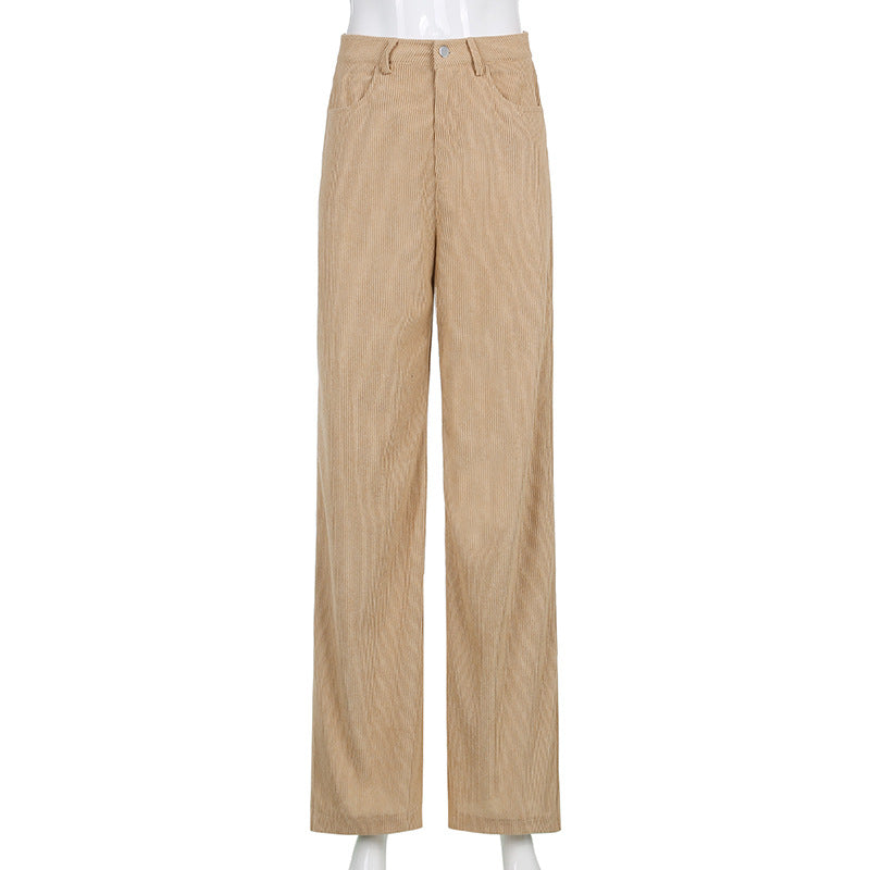 NOUVEAU RICHE Cordhose Mit Weitem Bein Damen Hohe Taille Komfort