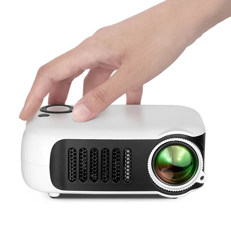 NOUVEAU RICHE Mini-Projektor tragbar – LED-Beamer bis 60 Zoll mit HDMI & Powerbank-Betrieb – für Filmabende zu Hause & draussen