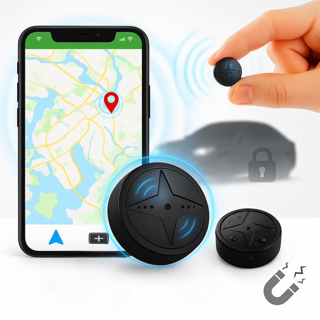 NOUVEAU RICHE GPS-Fahrzeugtracker Magnetische Halterung Kompakt Echtzeitsicherheit Default