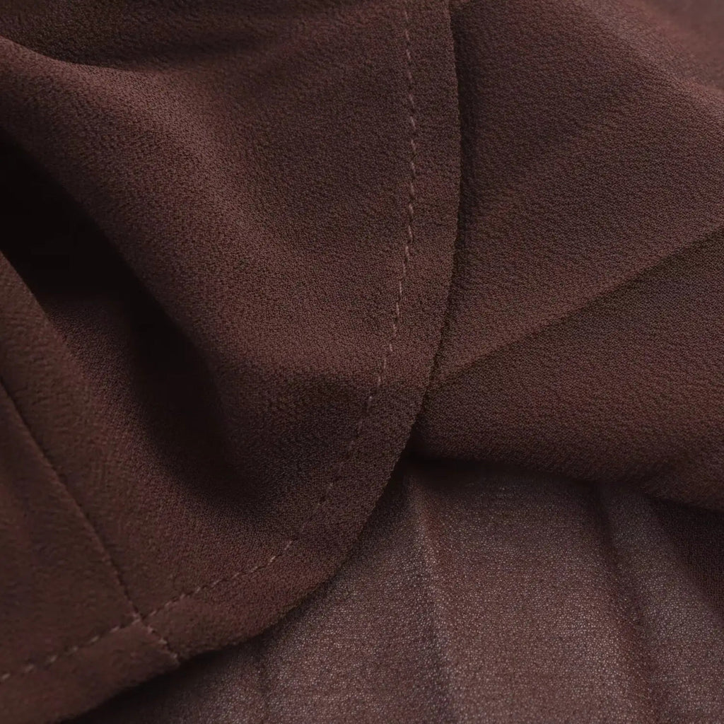 NOUVEAU RICHE Damen Chiffon-Midikleid – Umlegekragen & Elegante Falten