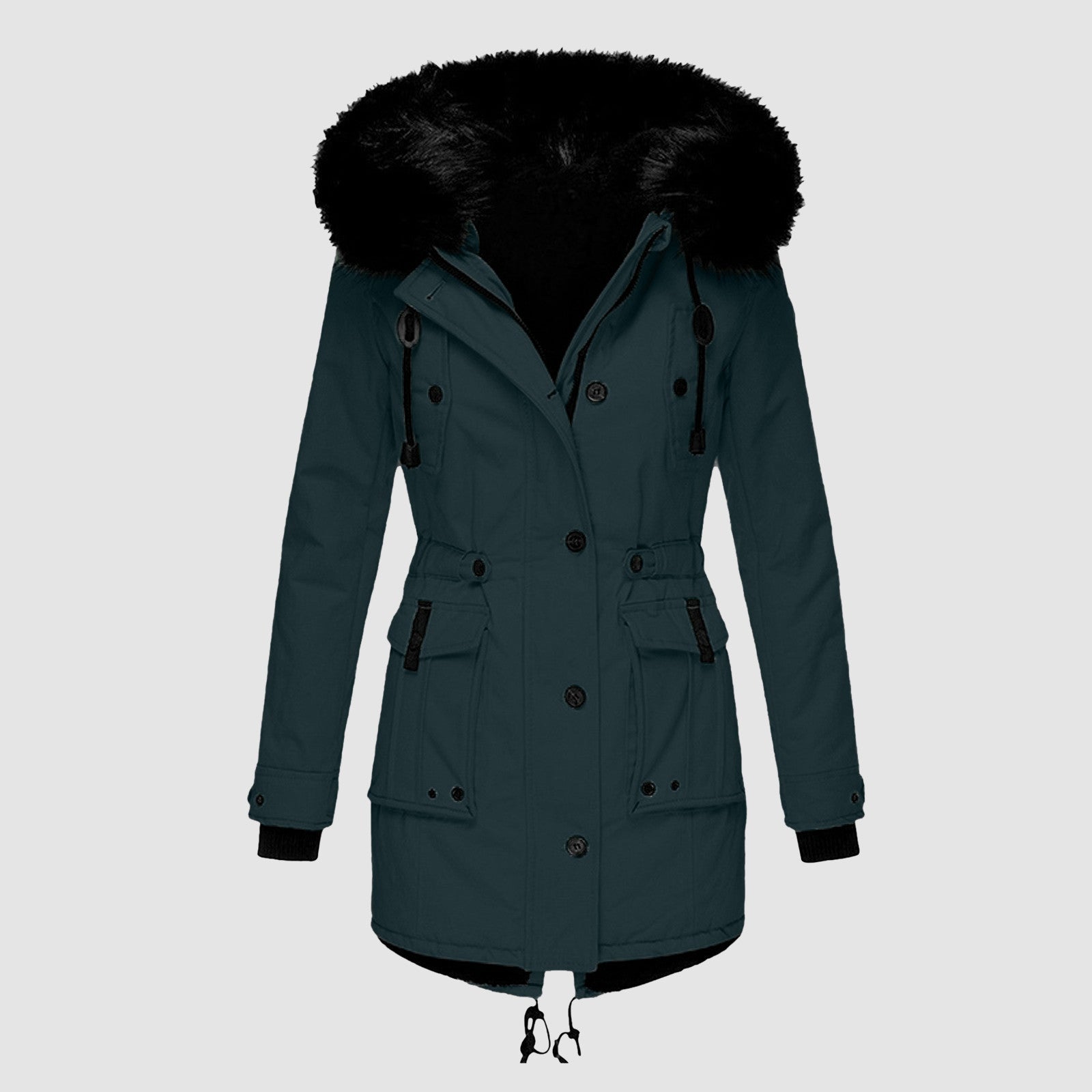 NOUVEAU RICHE Mantel Damen Warmer Parka Für Kalte Tage Stilvoll Wärme