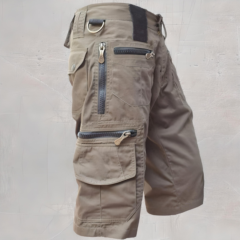 NOUVEAU RICHE Taktische Herren Shorts Mit Vielen Taschen Robustes Material Khaki