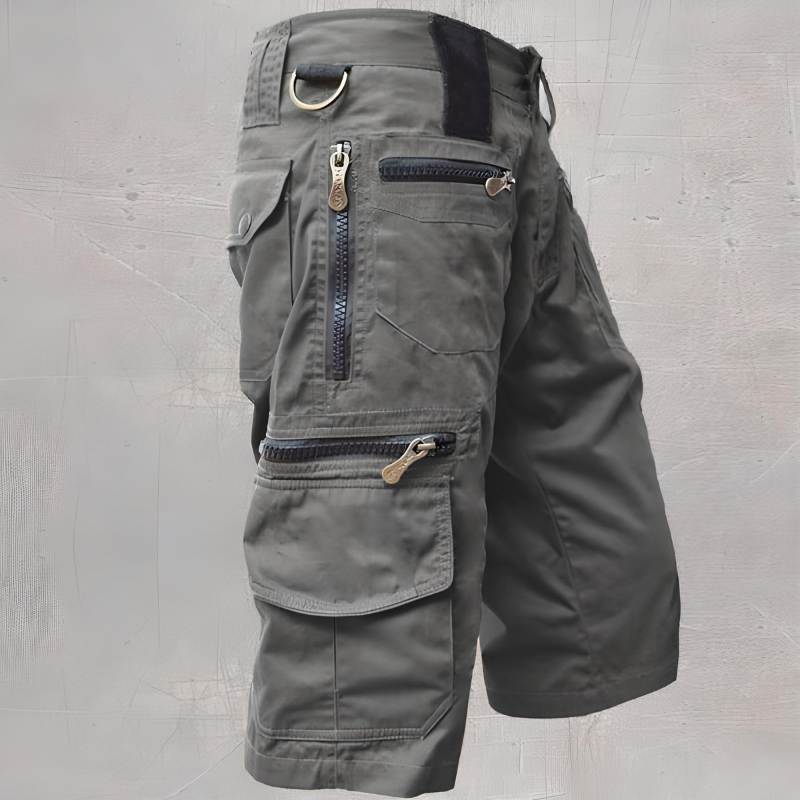 NOUVEAU RICHE Taktische Herren Shorts Mit Vielen Taschen Robustes Material Grau