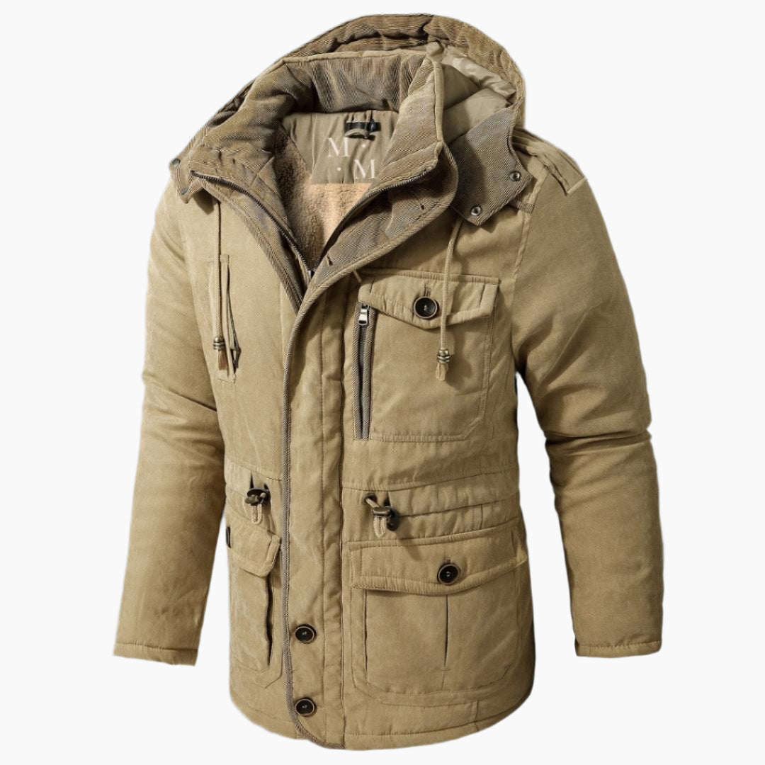 NOUVEAU RICHE Stylische warme Parkajacke für Männer mit Kapuze - Premium-Qualität