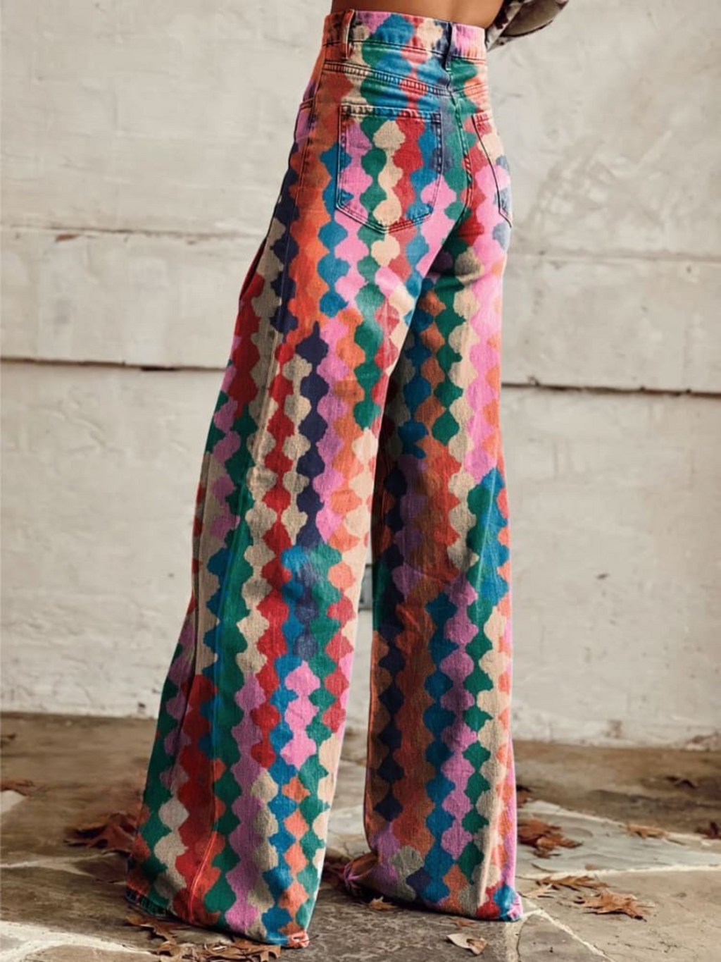 NOUVEAU RICHE Vintage-Hose Mit Weitem Bein Allover-Print Übergröße