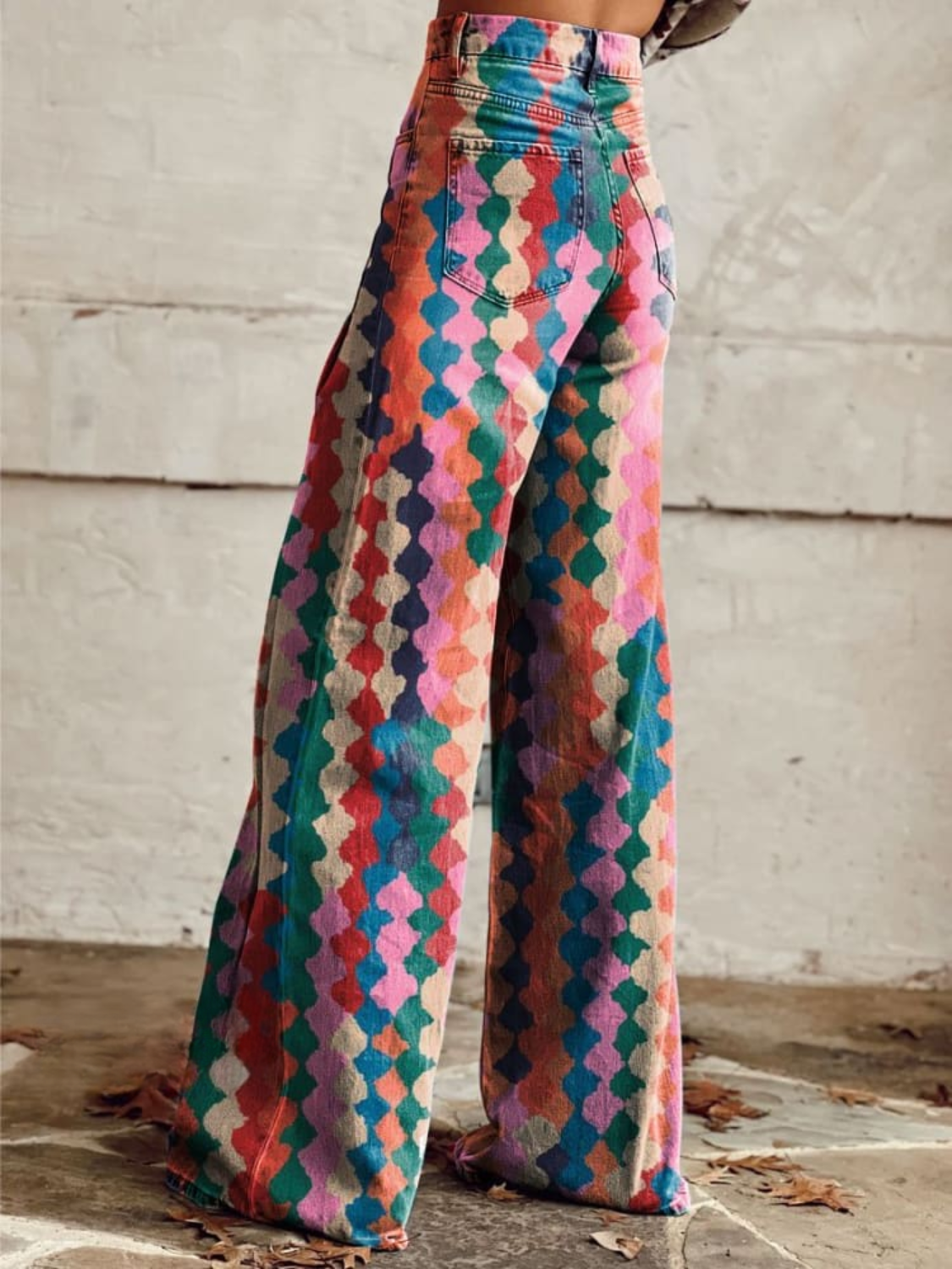 NOUVEAU RICHE Vintage-Hose Mit Weitem Bein Allover-Print Übergröße