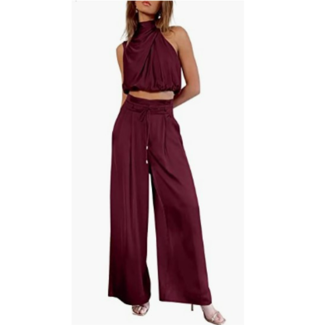 NOUVEAU RICHE Damaris | Damen Sommer-Jumpsuit – Exklusives Matilda-Design, Luftige Silhouette & Moderner Chic Rot
