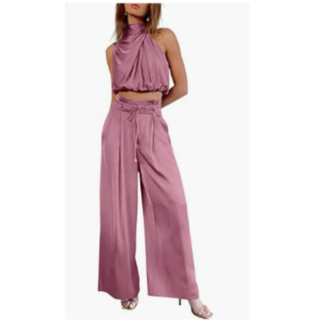 NOUVEAU RICHE Damaris | Damen Sommer-Jumpsuit – Exklusives Matilda-Design, Luftige Silhouette & Moderner Chic Rosa