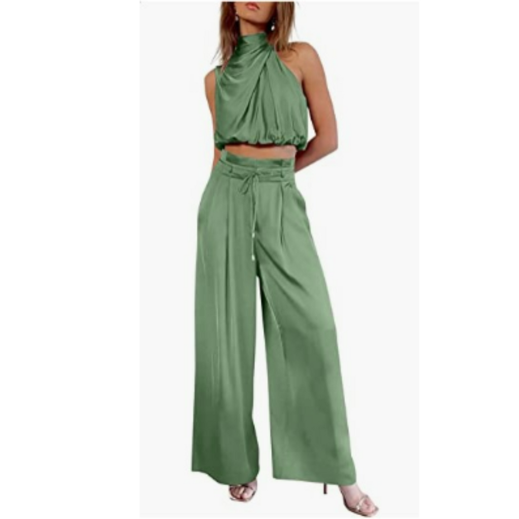 NOUVEAU RICHE Damaris | Damen Sommer-Jumpsuit – Exklusives Matilda-Design, Luftige Silhouette & Moderner Chic Hellgrün