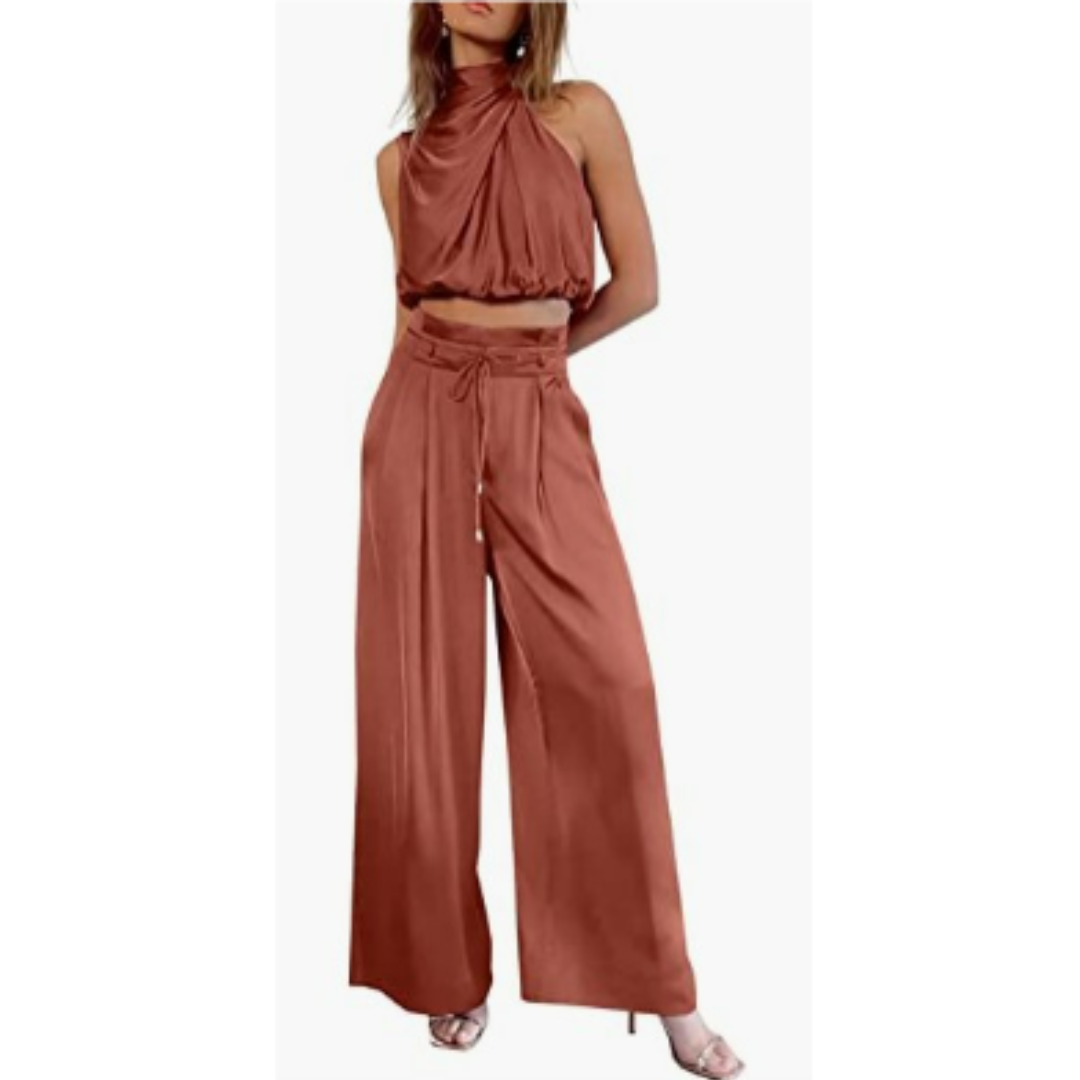 NOUVEAU RICHE Damaris | Damen Sommer-Jumpsuit – Exklusives Matilda-Design, Luftige Silhouette & Moderner Chic Orange