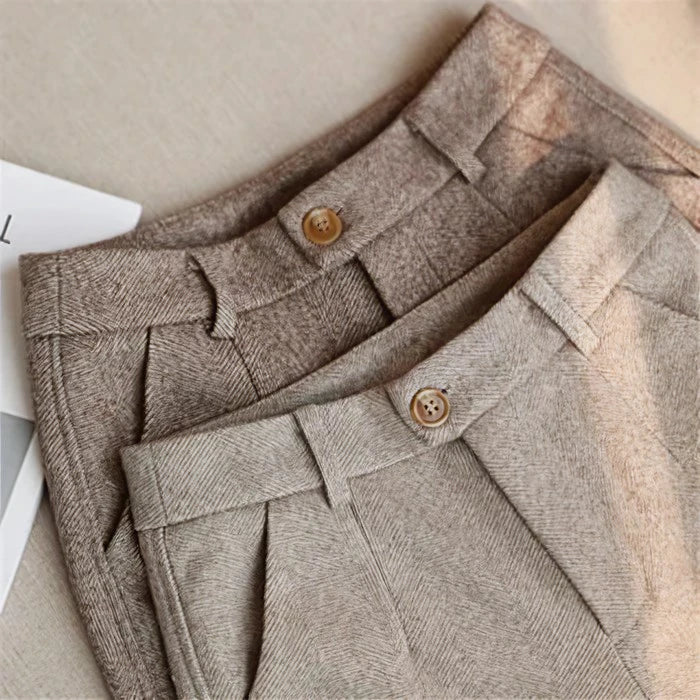 NOUVEAU RICHE Elegante Wollhose Herren Regular Fit Business Anzughose
