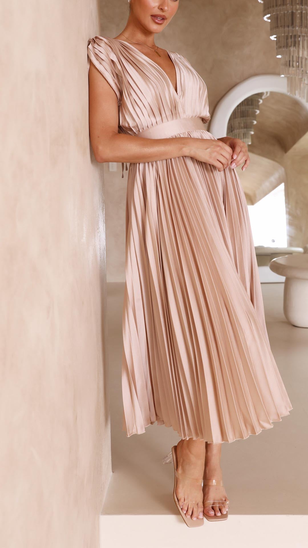 NOUVEAU RICHE Maxi-Kleid Mit Tiefem V Ausschnitt Und Rückenverschluss