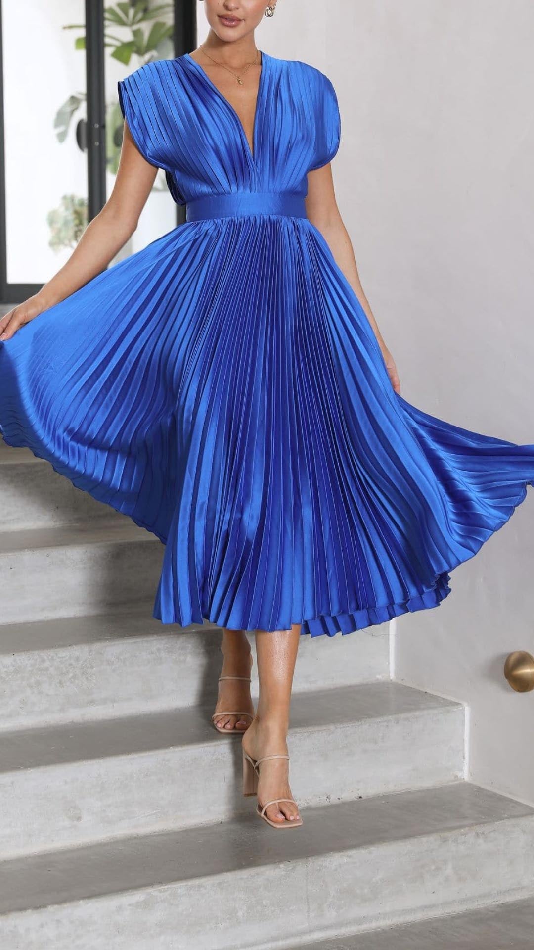 NOUVEAU RICHE Maxi-Kleid Mit Tiefem V Ausschnitt Und Rückenverschluss